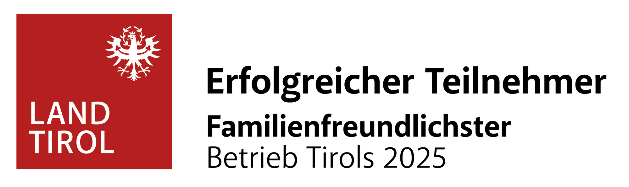 Logo zur erfolgreichen Teilnahme zum familienfreundlichsten Betrieb 2025 | Land Tirol