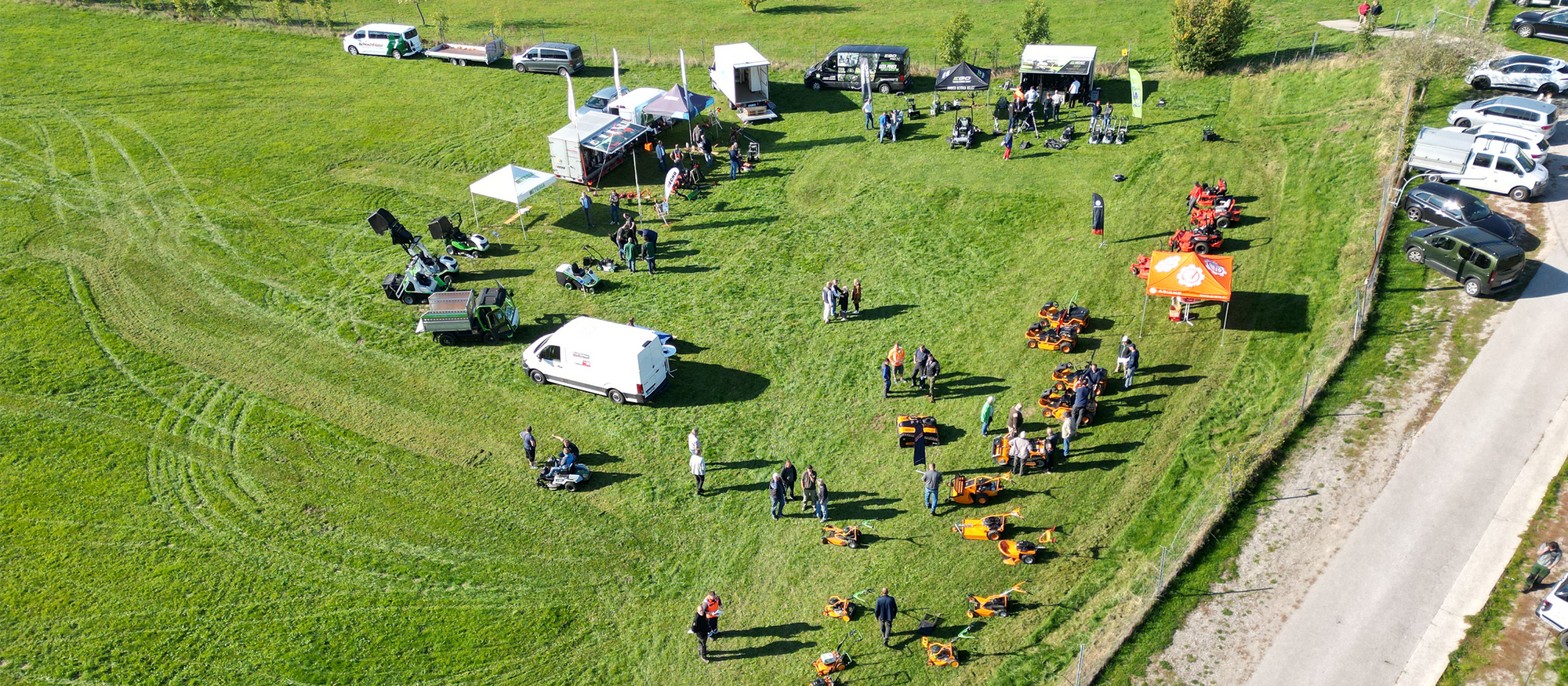 Drohnenaufnahme des Testgeländes der Profi Testtage in Altlengbach (Niederösterreich)