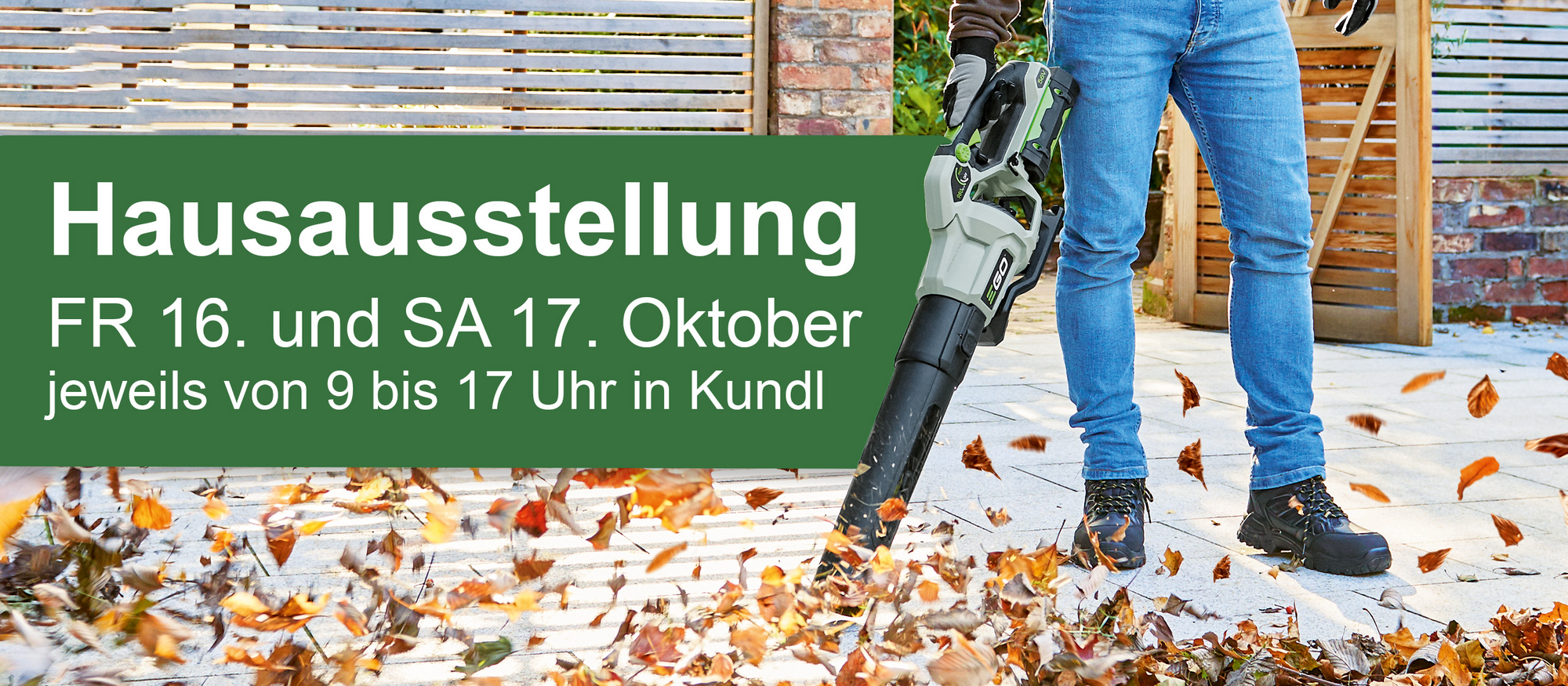 Herbst im Garten. Winter vor der Tür. Hinweis Hochfilzer Hausausstellung Kundl